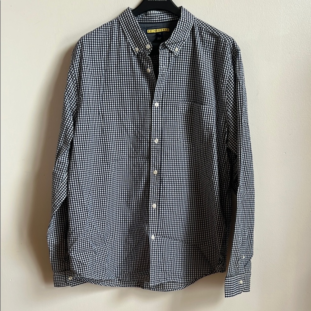 Prince & fox Black and White button down Checkered Shirt